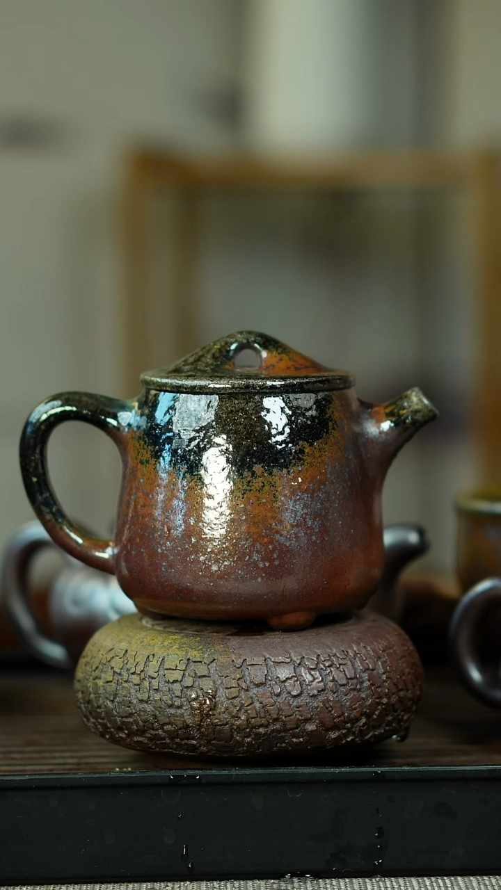 茶壶紫砂柴烧紫砂高石瓢260cc