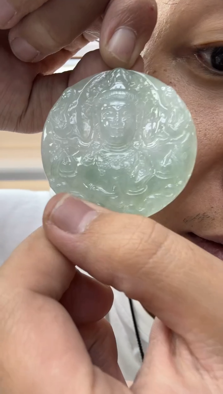 颈饰未镶嵌翡翠天然翡翠A货孤品一件