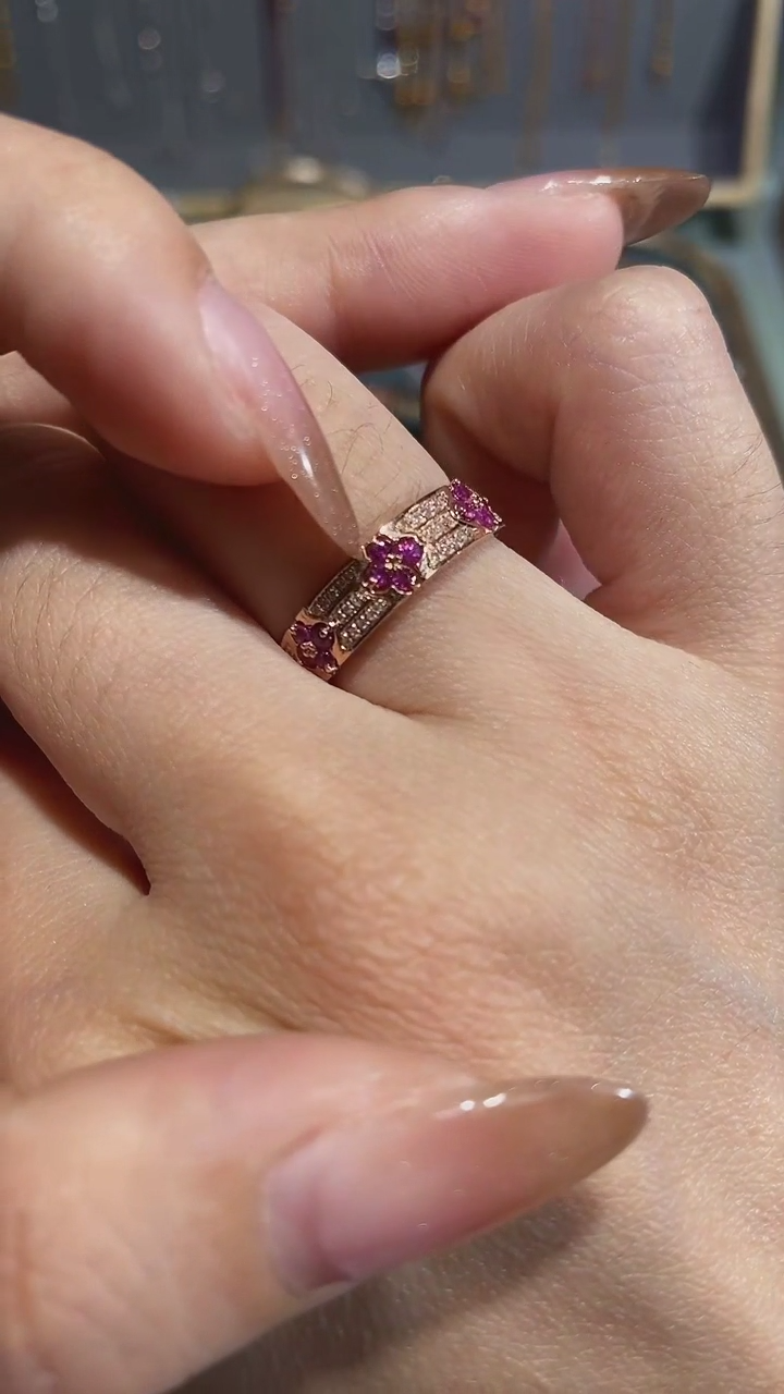 【闪购商品】红宝石戒指18K金镶嵌戒指