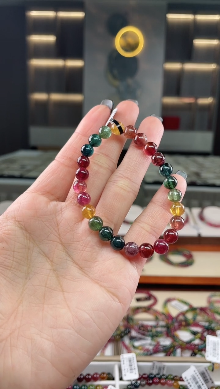 未镶嵌单圈手串7mm+碧玺（多样性发一条）T