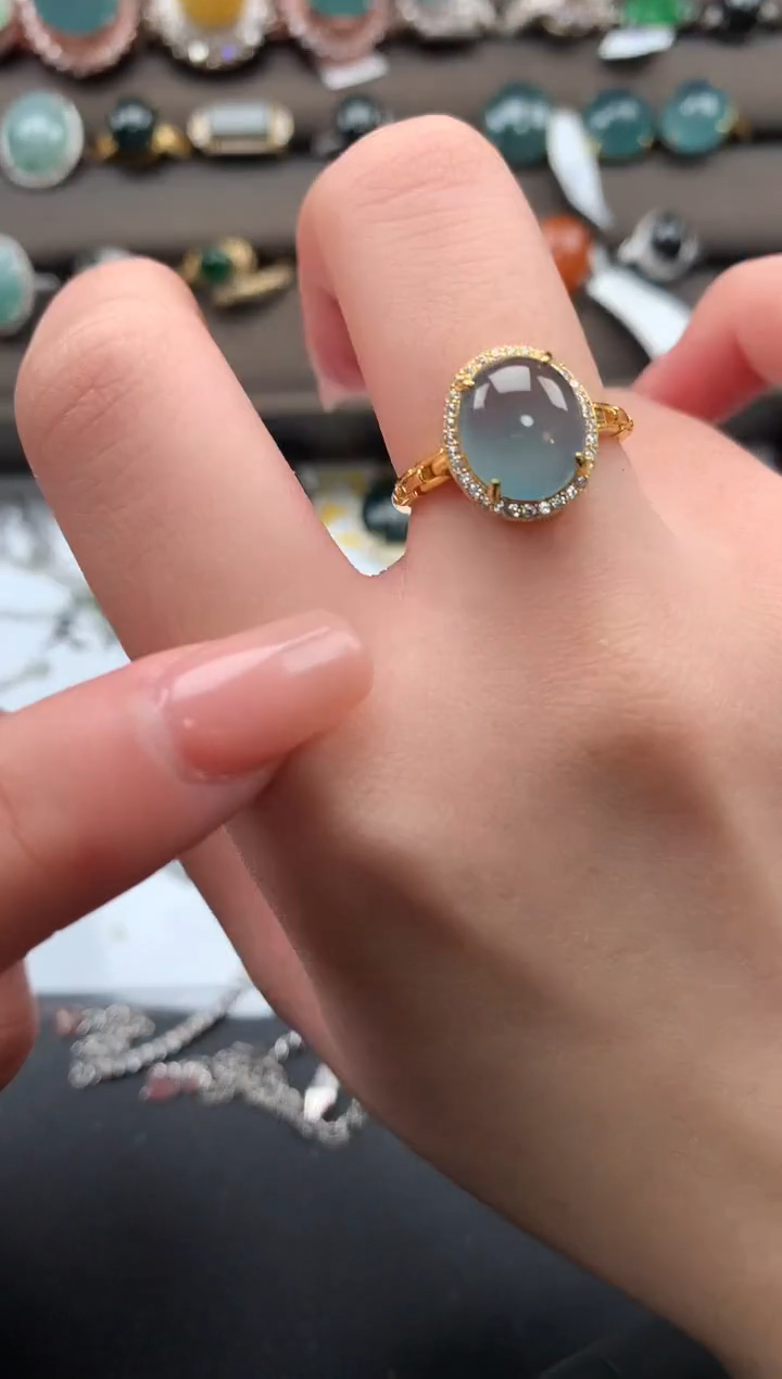 【闪购商品】翡翠戒指银S925镶嵌5212