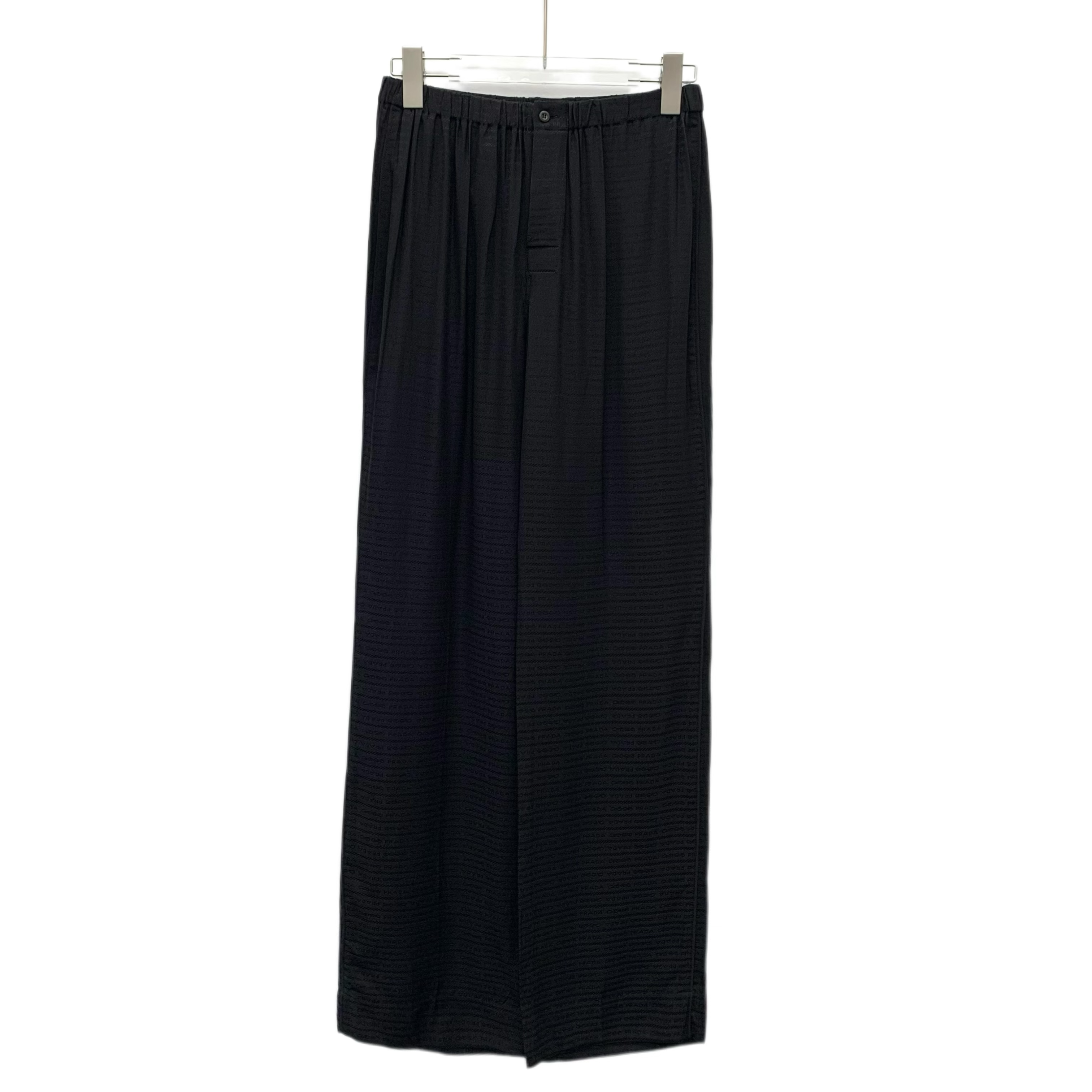 未使用 Prada/普拉达  KW0930   22款 黑色桑蚕丝休闲长裤 S码