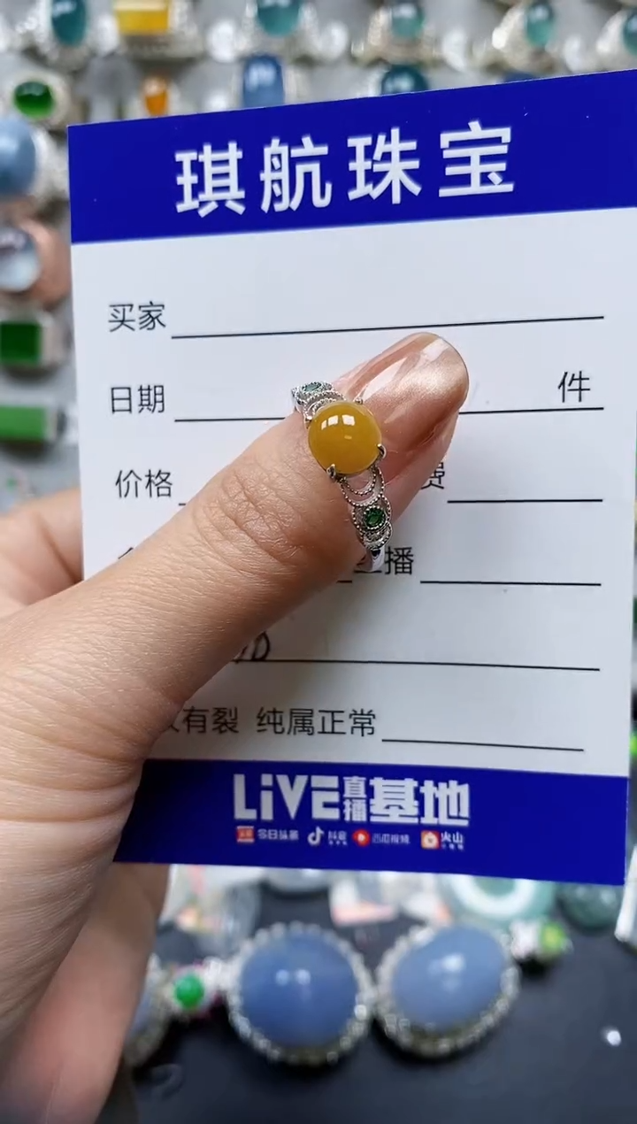 【闪购商品】翡翠戒指银S925镶嵌0338