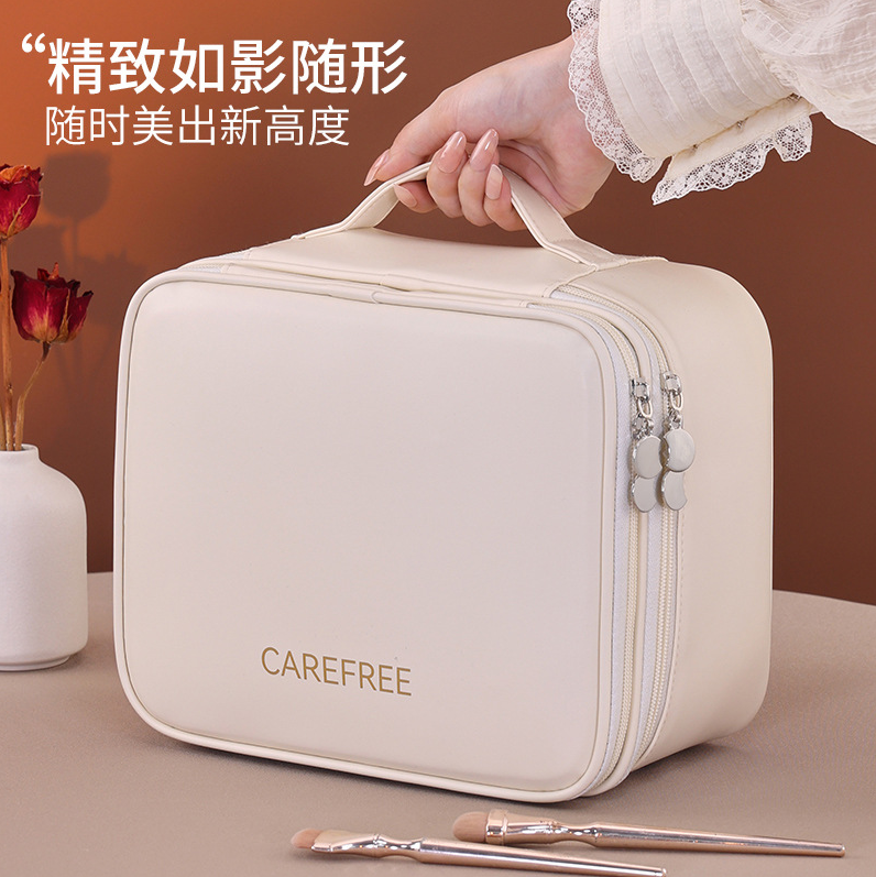 双层化妆包女便携级感大容量化妆品收纳包