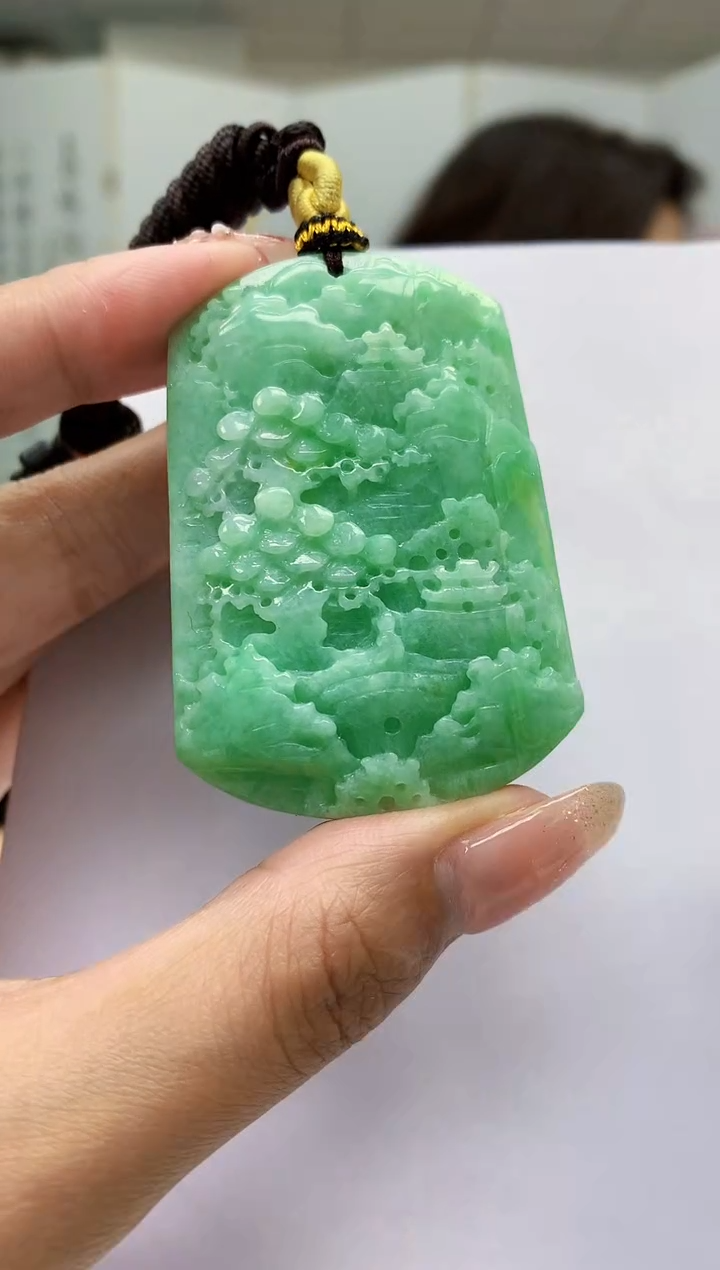 【闪购商品】定制翡翠未镶嵌4829MM-毛货挂件27