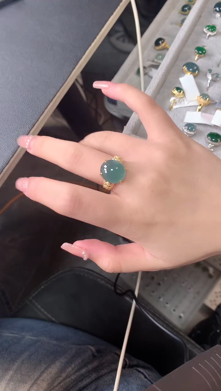 【闪购商品】翡翠戒指银S925镶嵌41241