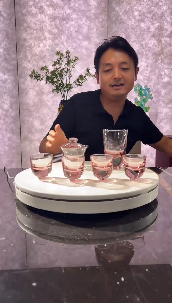 海天霞水晶琉璃茶杯套装