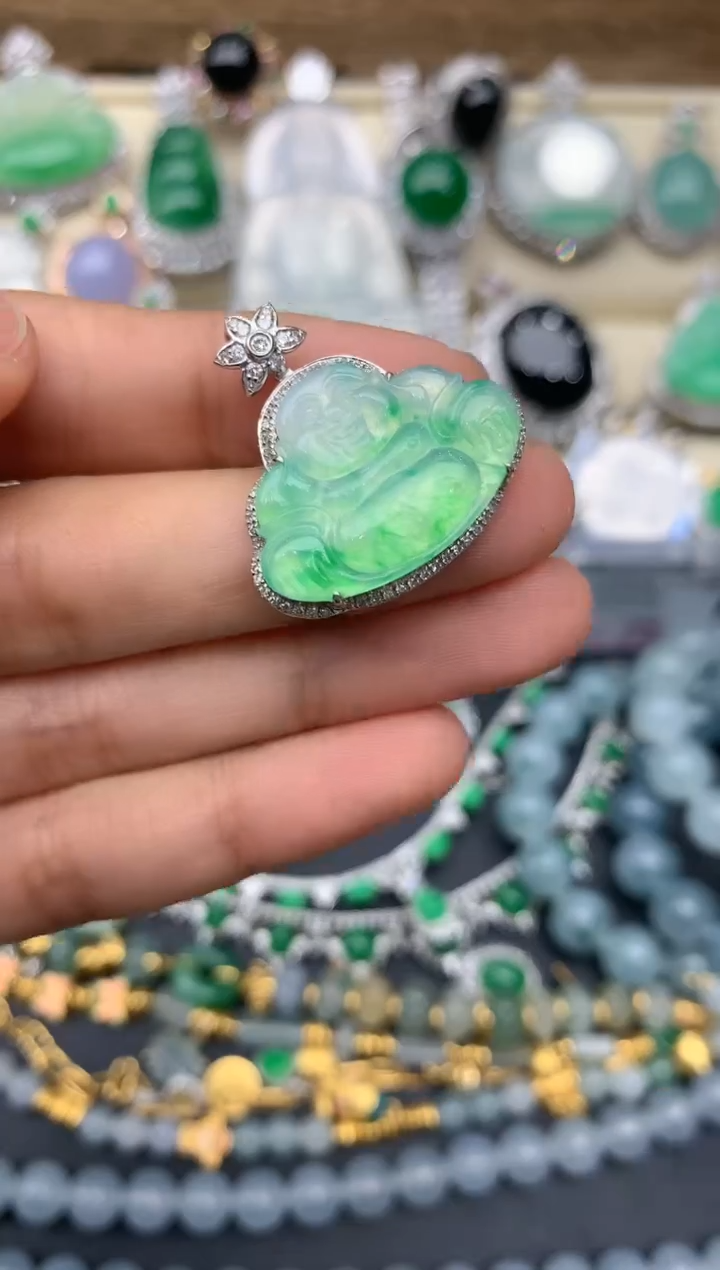 【闪购商品】翡翠颈饰18K金镶嵌224-中国好珍宝