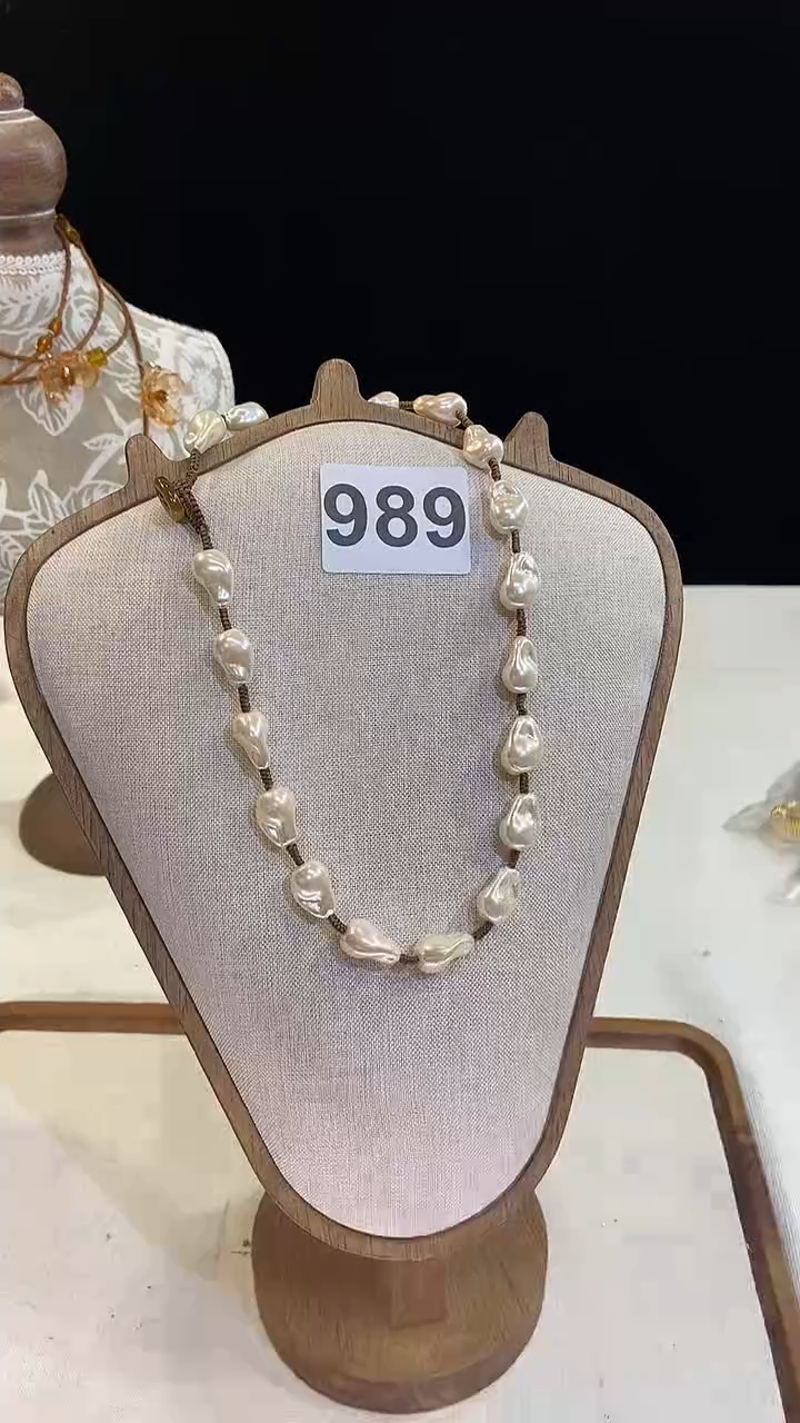 项链钛钢淡水珍珠989