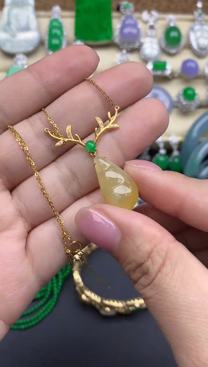 【闪购商品】翡翠颈饰18K金镶嵌266-中国好珍宝