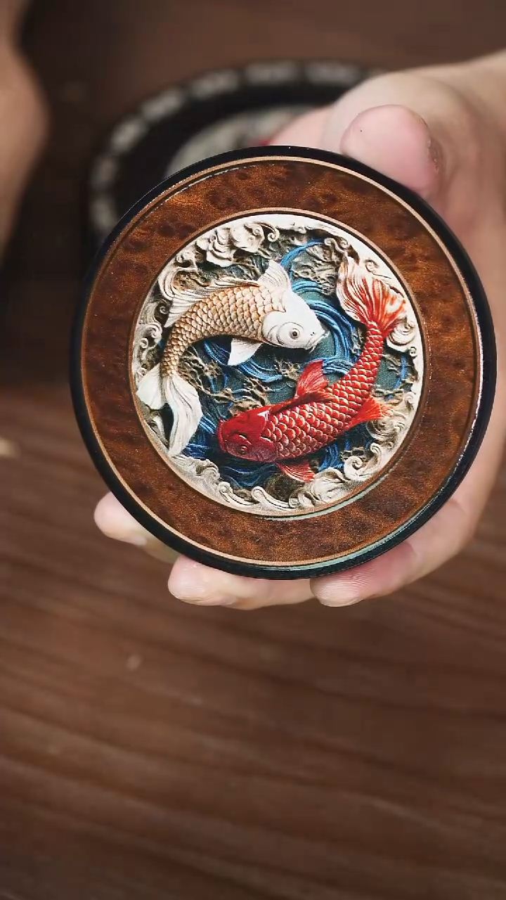 壹藏贰宝双鱼杯垫一片