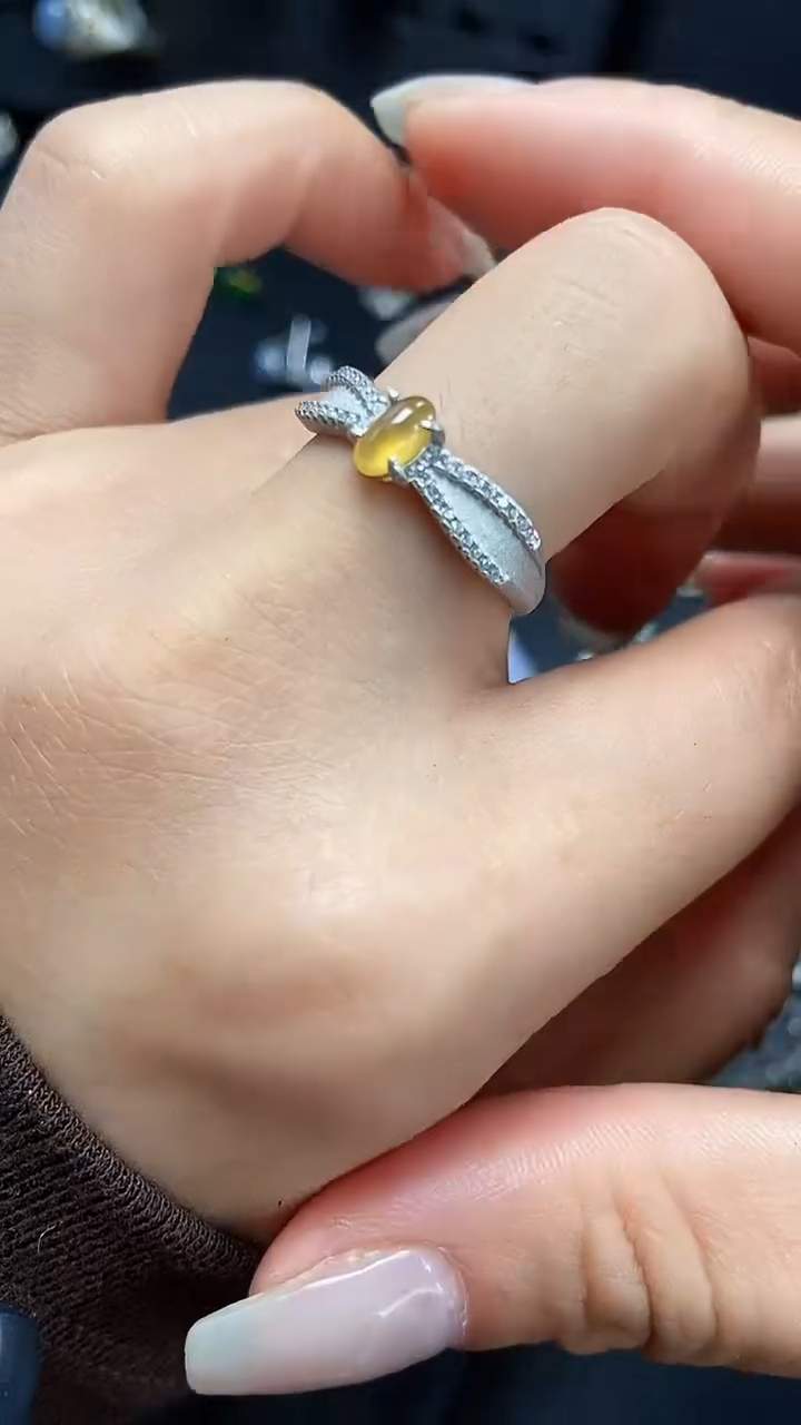 银S925镶嵌戒指翡翠7058