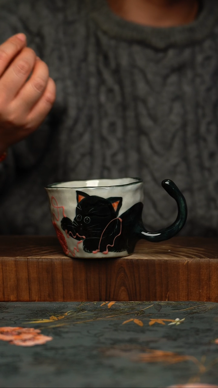 瓷片釉下彩手工手绘同款陶器