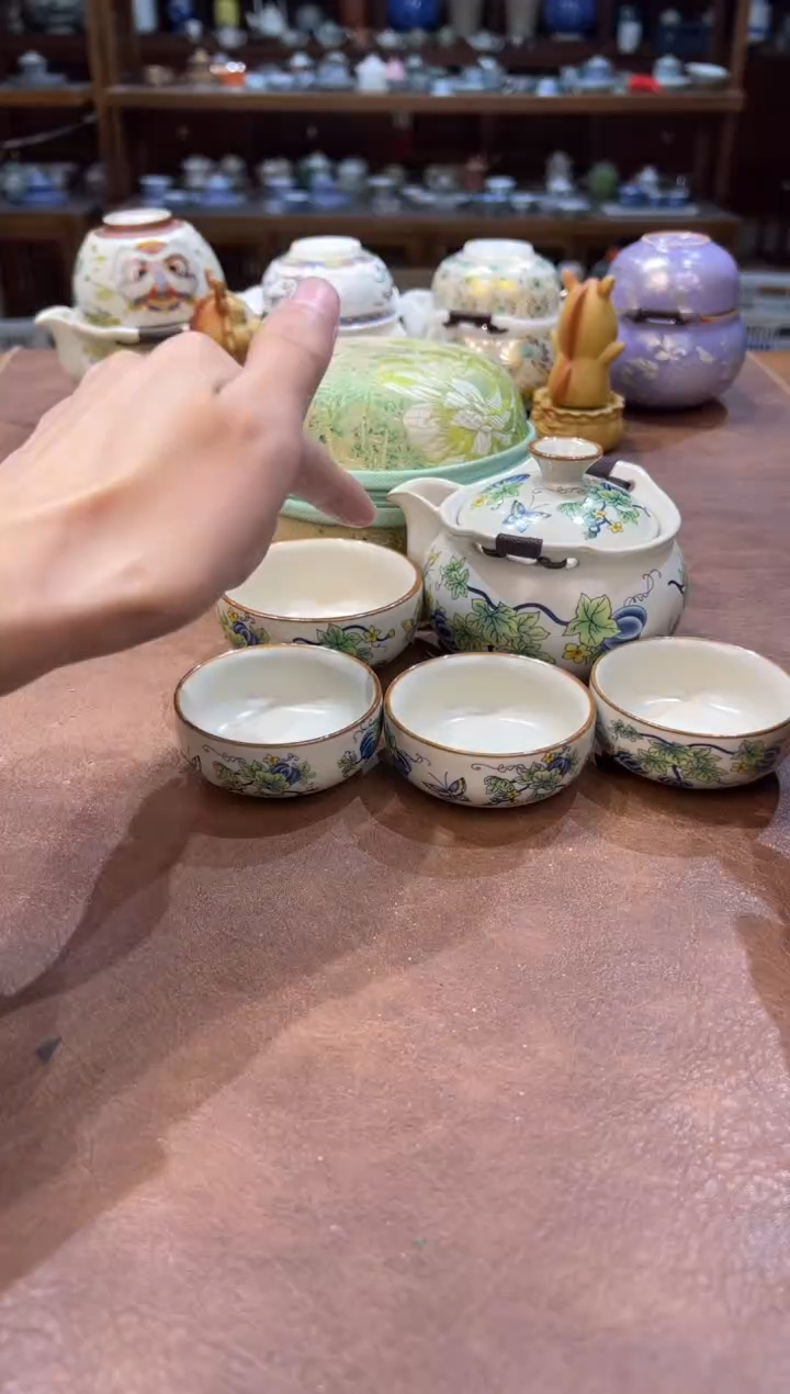 真的很便宜超好看会开片的旅行茶具