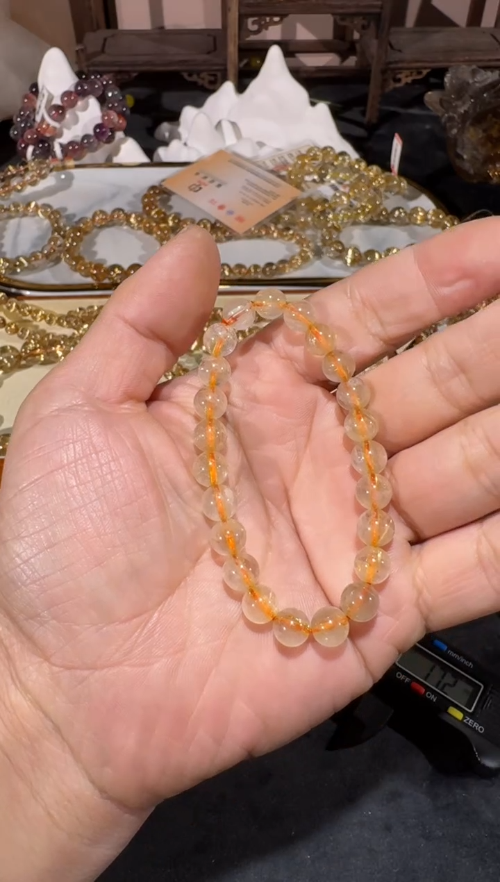 未镶嵌手串发晶SJ-701金发晶