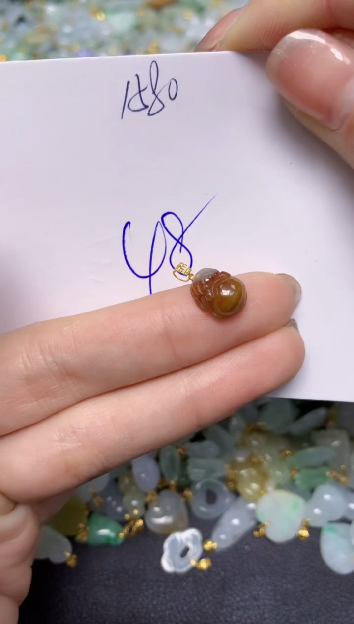 【闪购商品】翡翠颈饰18K金镶嵌天然翡翠A货