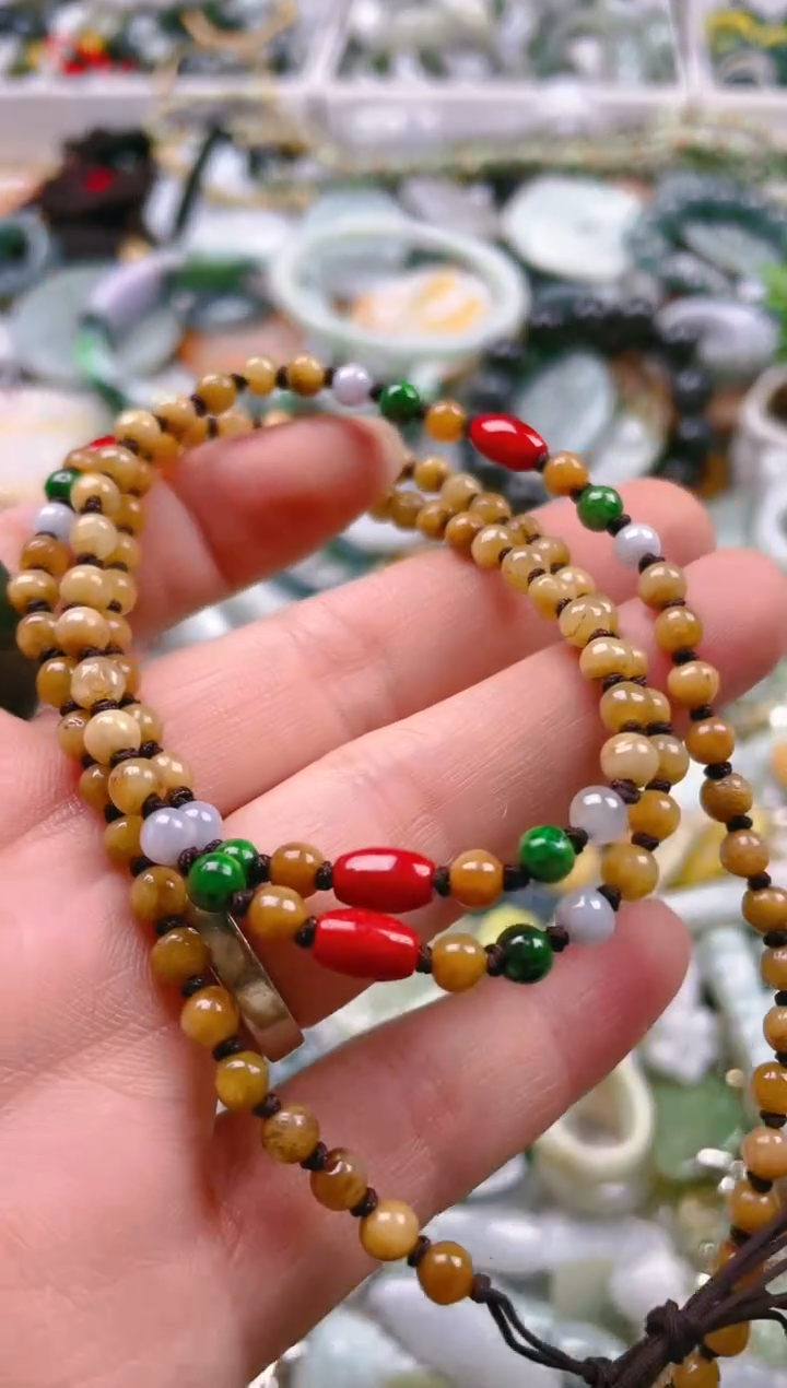 【闪购商品】翡翠颈饰未镶嵌3-4MM/T/翡翠A货一图一物