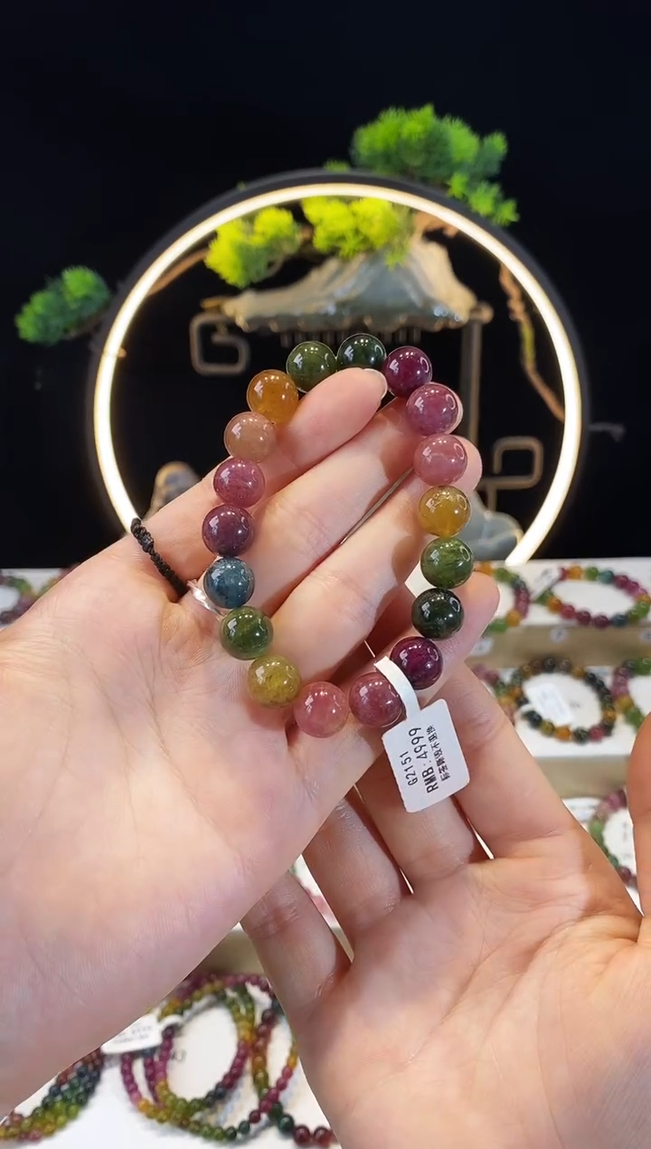 【闪购商品】碧玺手串未镶嵌G2151素圈颜色微差