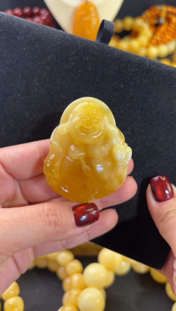 【闪购商品】蜜蜡颈饰未镶嵌弥勒佛