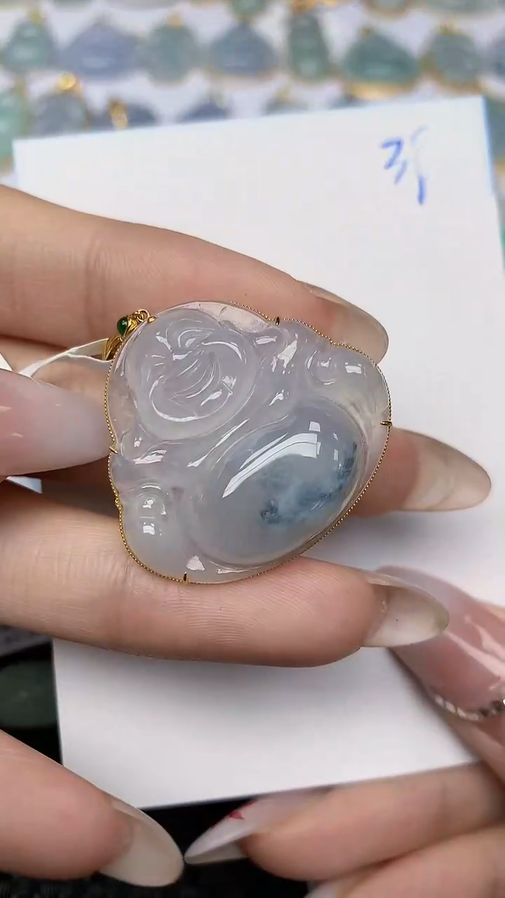 【闪购商品】翡翠颈饰18K金镶嵌天然翡翠A货