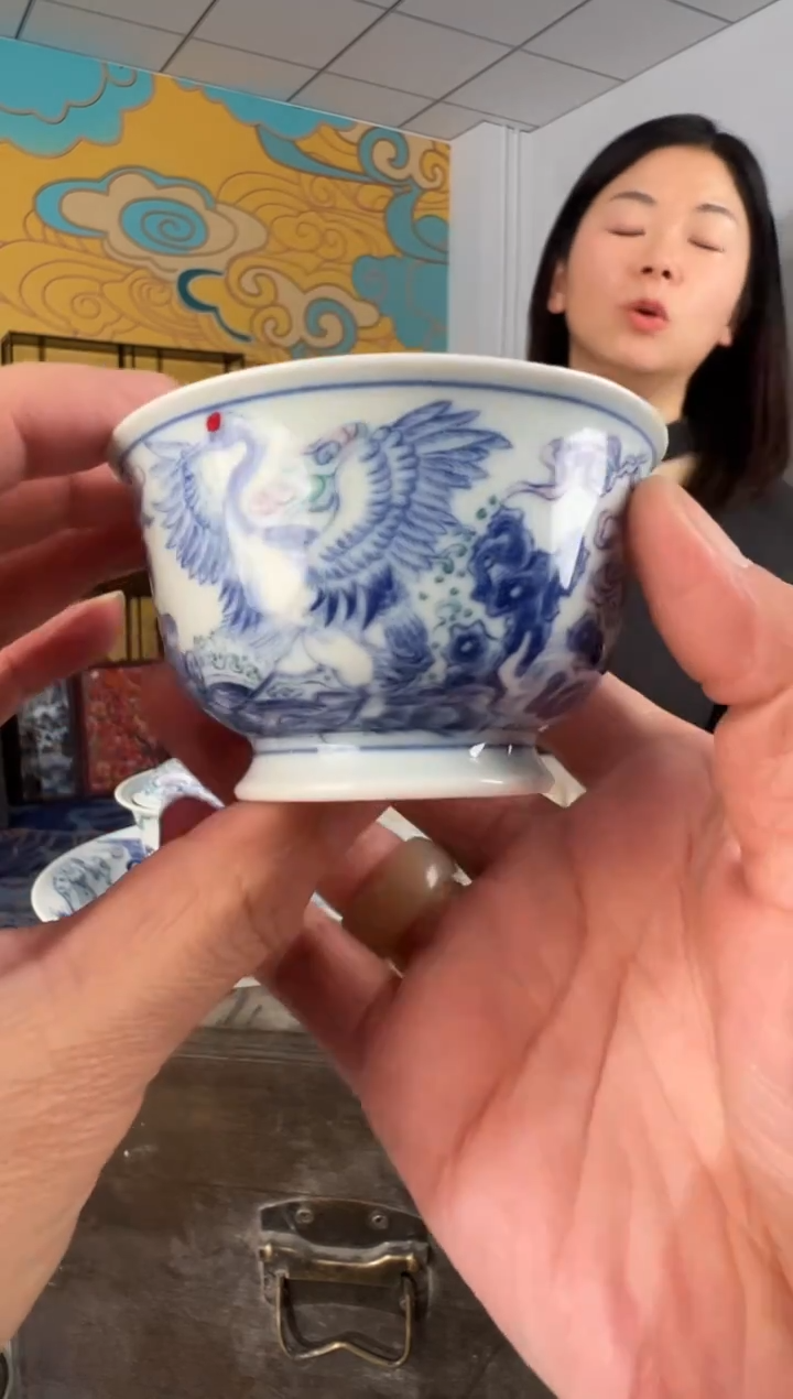摆件瓷景德镇瓷器斗彩杯