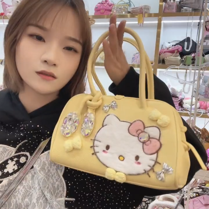 格格家新款定制女包黄色保龄球4892