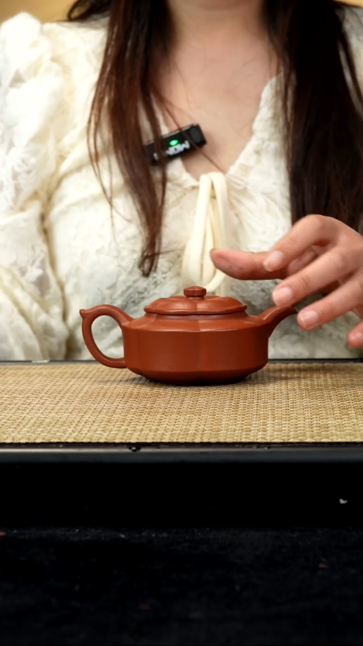 【闪购商品】紫砂茶壶生砂筋纹海棠220c