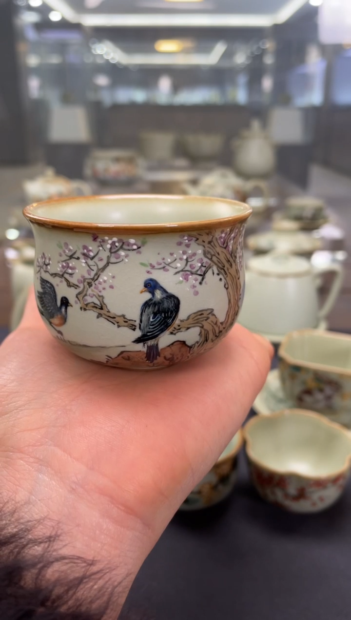 【闪购商品】周泽堂余秀华彩绘圆融杯（桃花喜鹊）