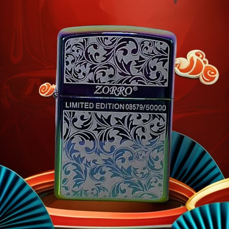 【Z91742B彩】ZORRO幻彩唐草打火机创意个性-44火花优品
