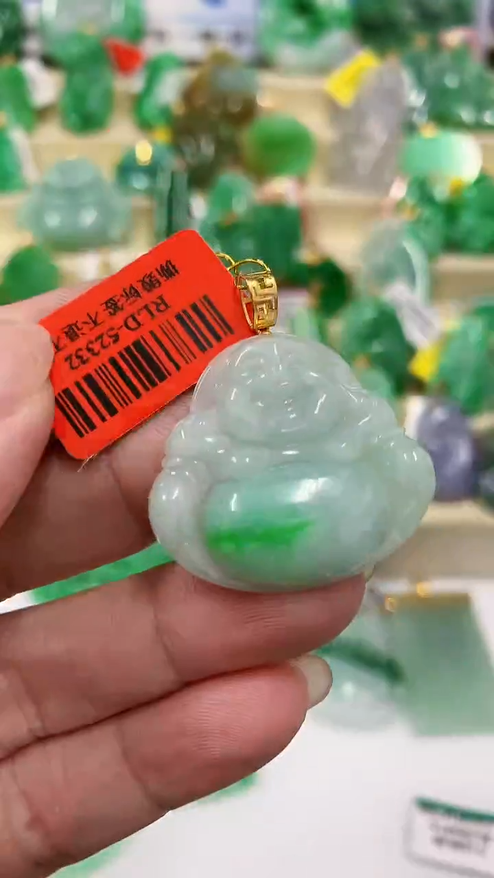 【闪购商品】翡翠吊坠(不含链)18K金镶嵌挂件