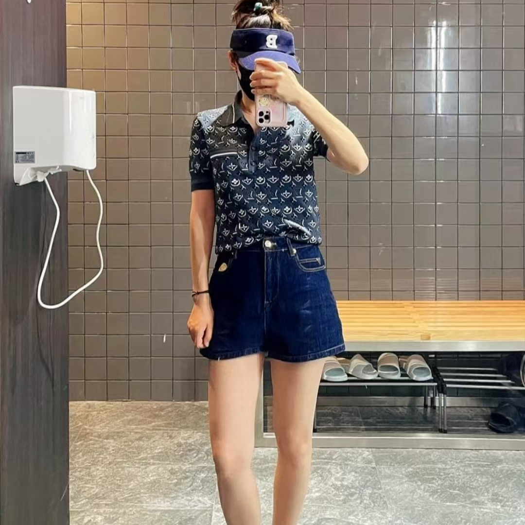 未使用 LouisVuitton/路易威登 翻领满印短袖polo衫 灰色/XS/S