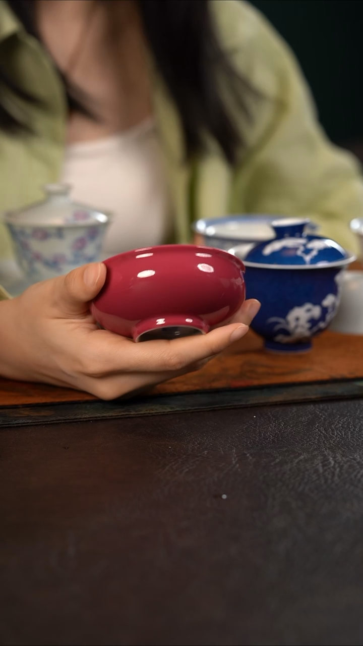 杯聚澜堂胭脂水素宝相大炉式杯