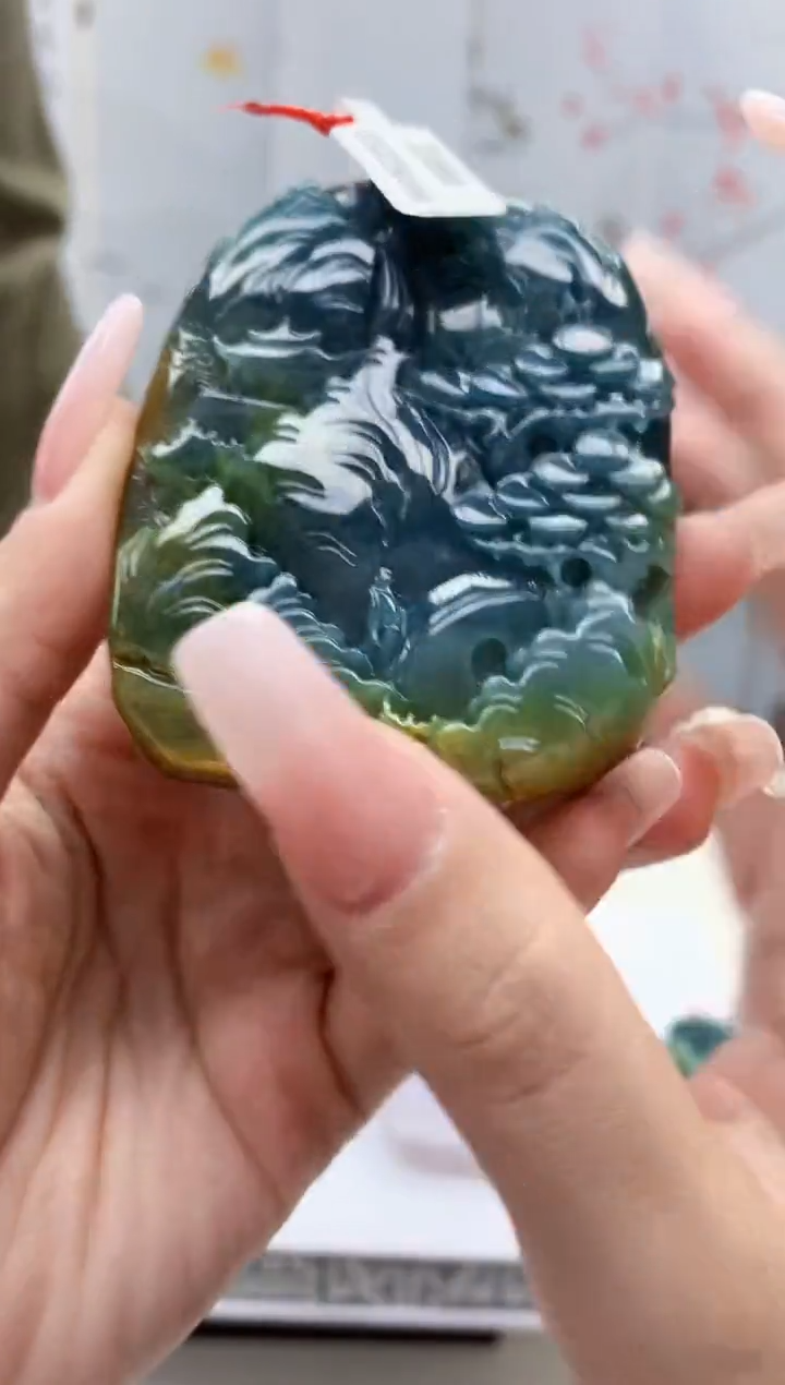 【闪购商品】定制翡翠未镶嵌4812lr-毛货挂件66