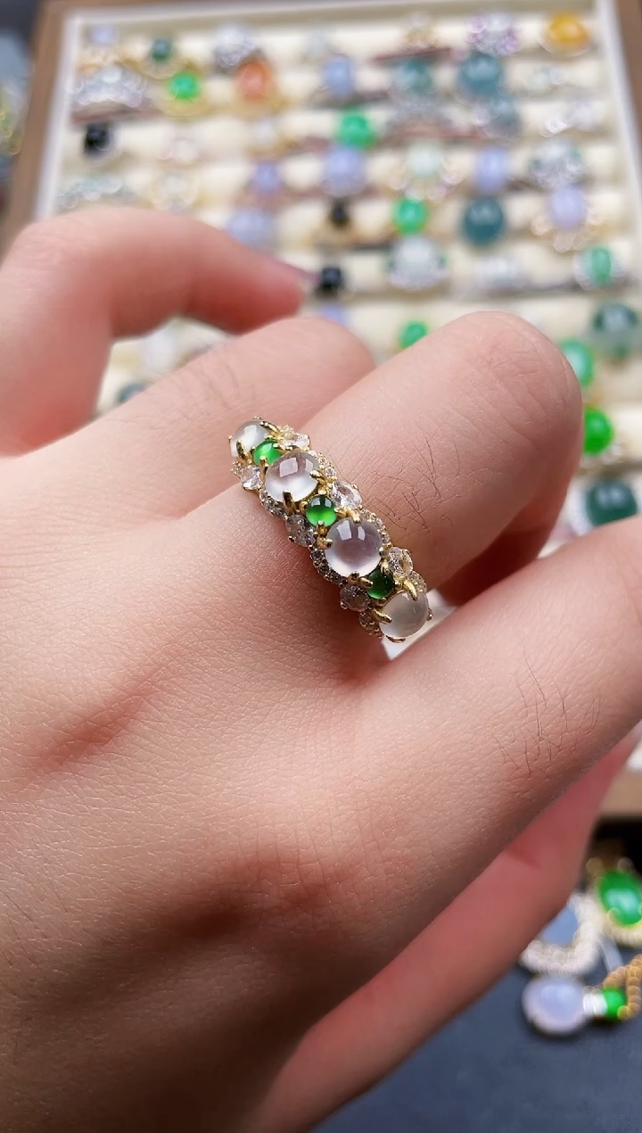 银S925镶嵌戒指翡翠168