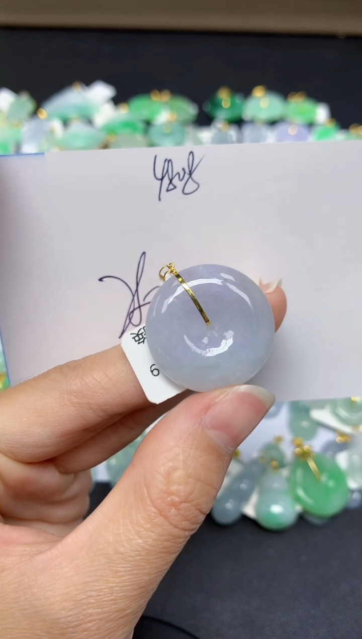 【闪购商品】翡翠颈饰18K金镶嵌 天然翡翠A货