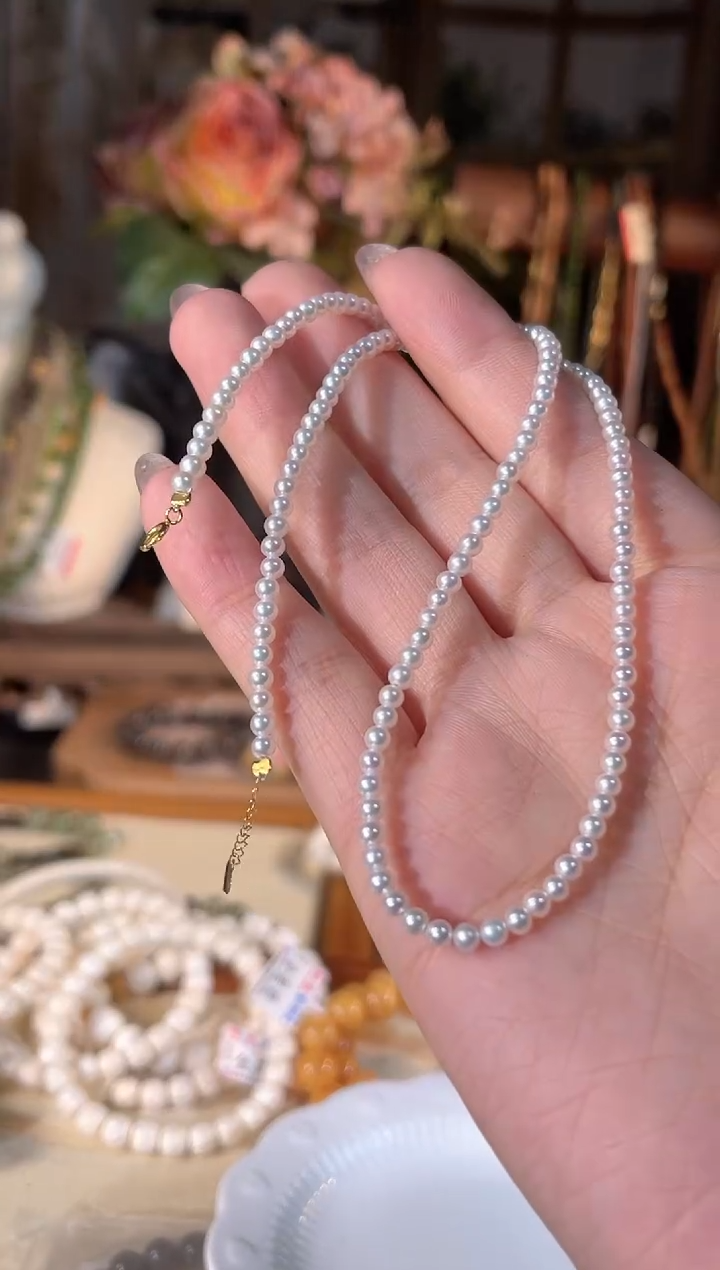 【闪购商品】淡水珍珠项链18K金镶嵌多样性发货其一