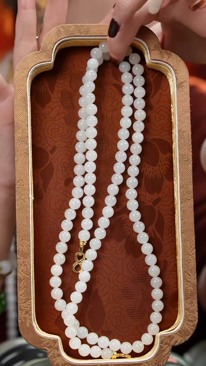 【闪购商品】和田玉项链合金108白玉项链（多样性发货）8mm