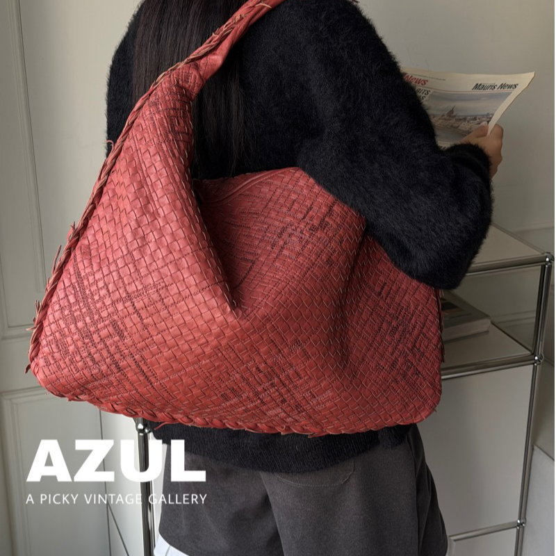 95新 BOTTEGA VENETA/葆蝶家 编织超大号hobo流苏和尚包 52910