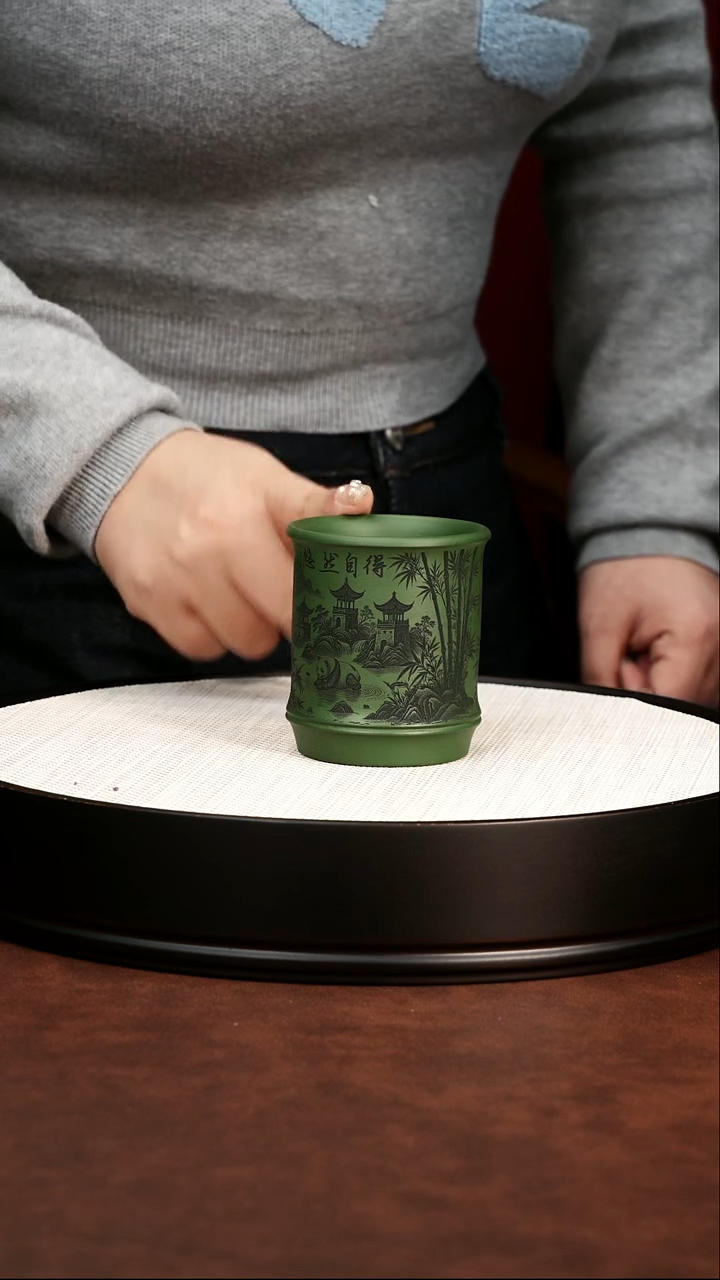 茶壶紫砂宜兴紫砂 竹节杯 苏门达腊青杯 任家娟