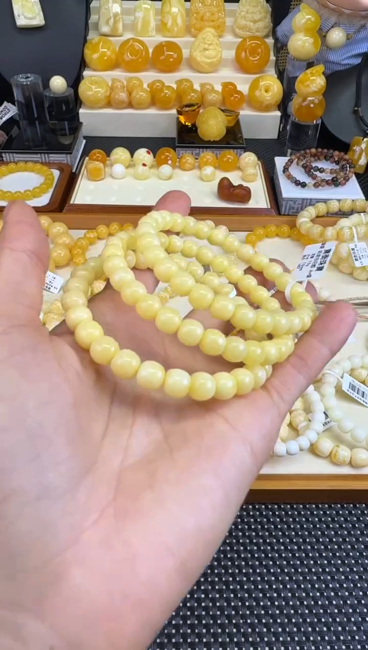 裸石琥珀未镶嵌宝衡 挚爱 奶浓白花 多样性发 7.8mm