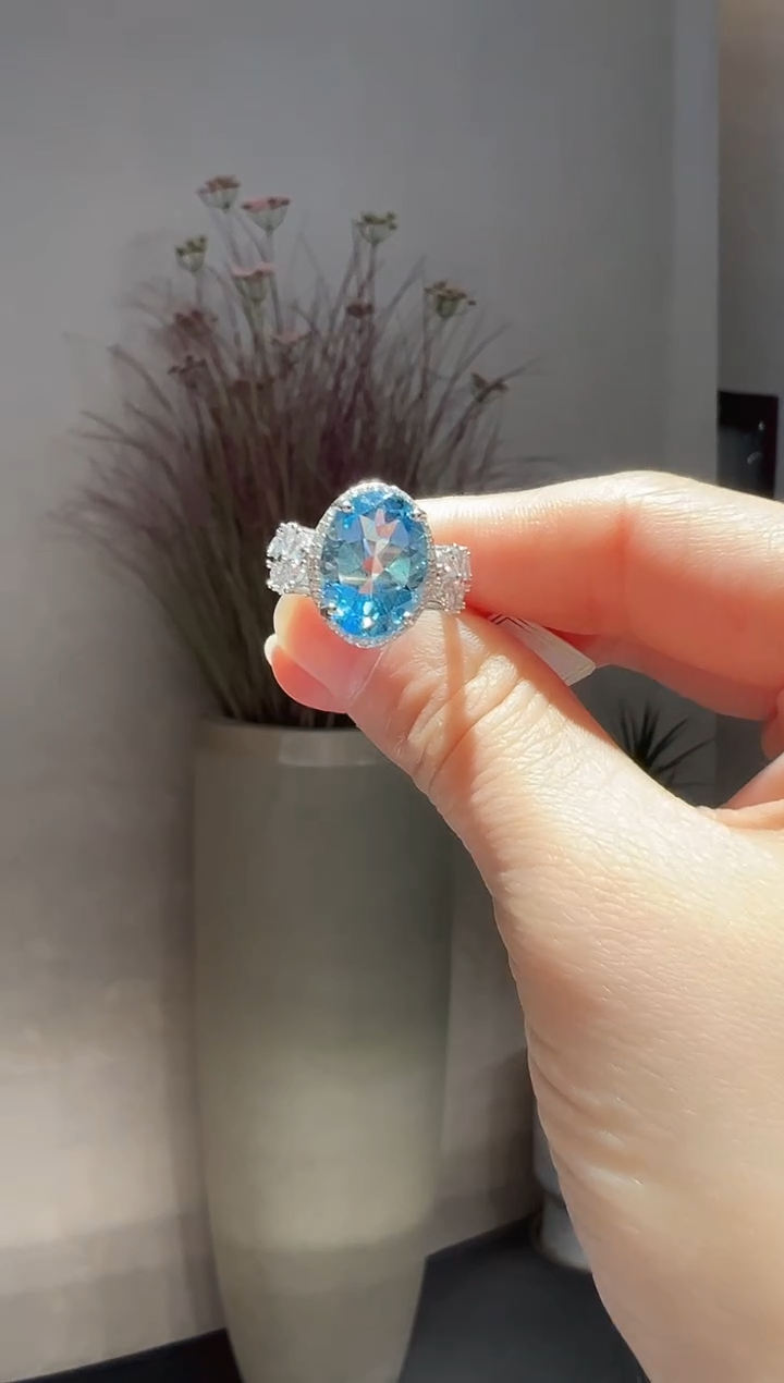 【闪购商品】托帕石戒指银S925镶嵌13（）