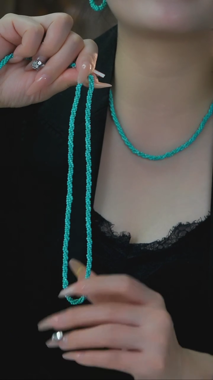 【闪购商品】绿松石项链银S925镶嵌发货一件