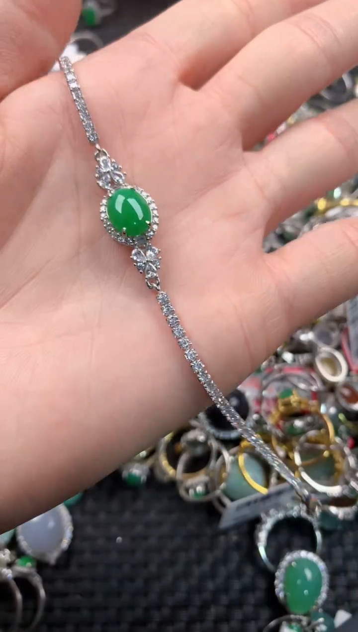 银S925镶嵌戒指翡翠777    5