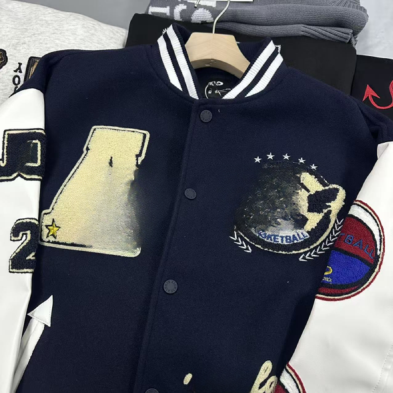 M家 藏青棒球服 艺术家勿扰