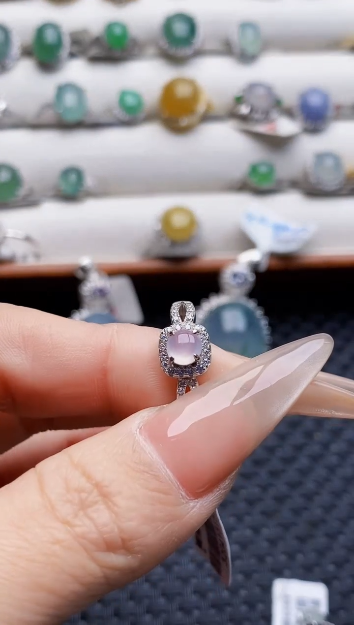 银S925镶嵌戒指翡翠1000