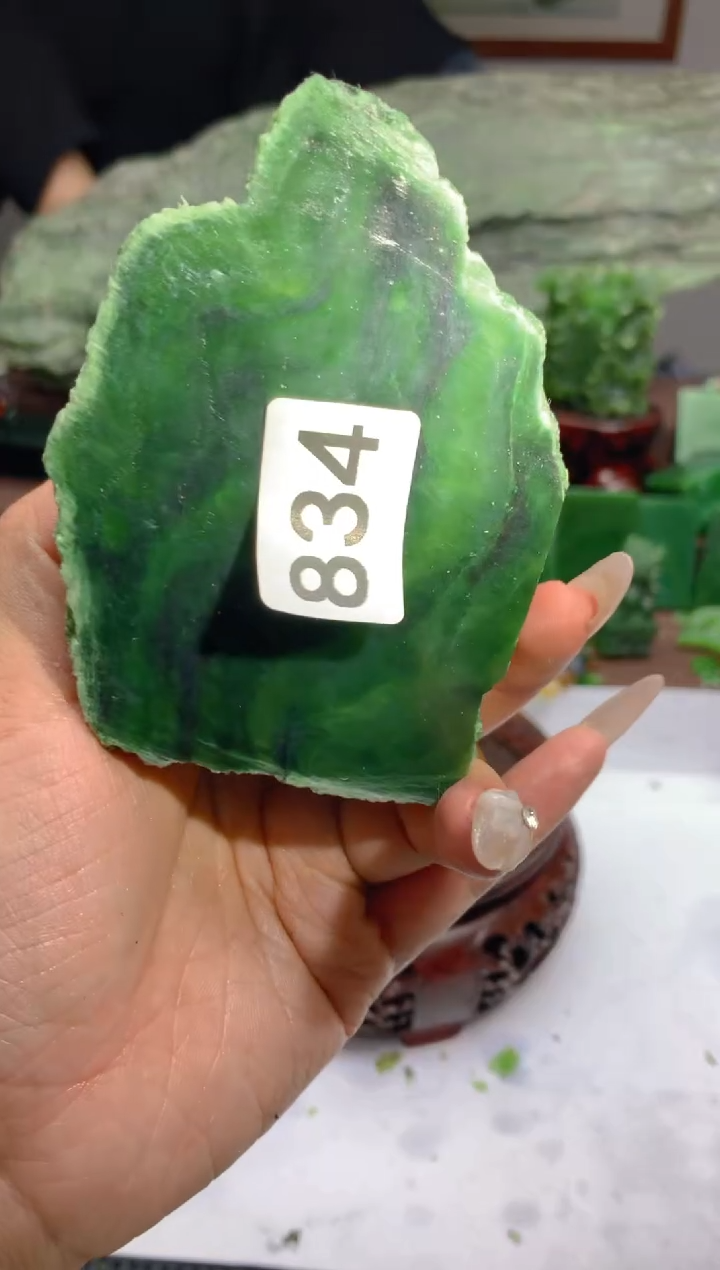 和田玉（碧玉）未镶嵌珠宝半成品834