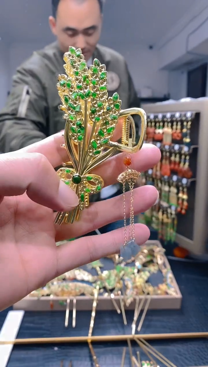 【闪购商品】翡翠耳饰合金262翡翠发簪