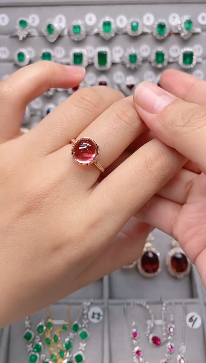 【闪购商品】碧玺18K金戒指18K金镶嵌5.6ct