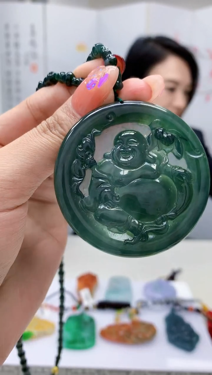 【闪购商品】定制翡翠未镶嵌3123MM-毛货挂件79赠珠链