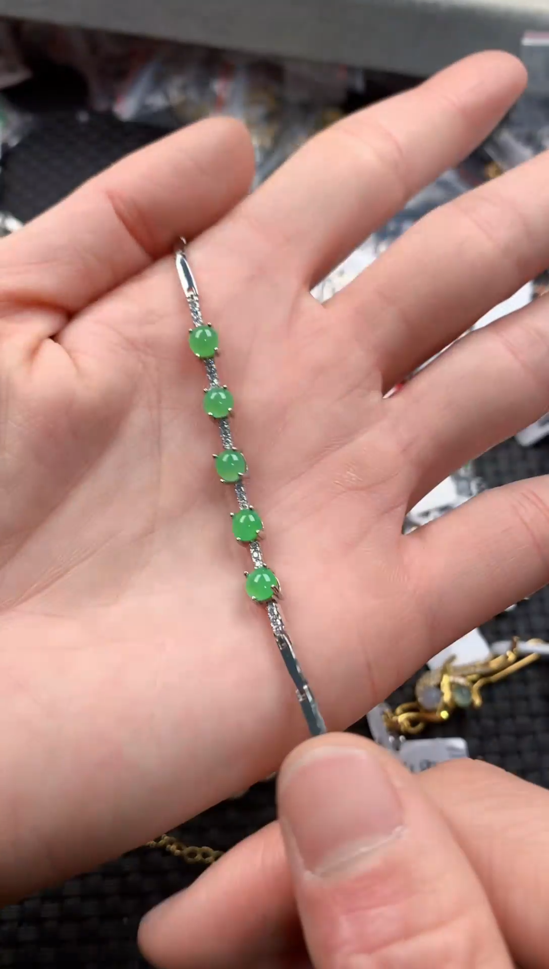 银S925镶嵌戒指翡翠222   3